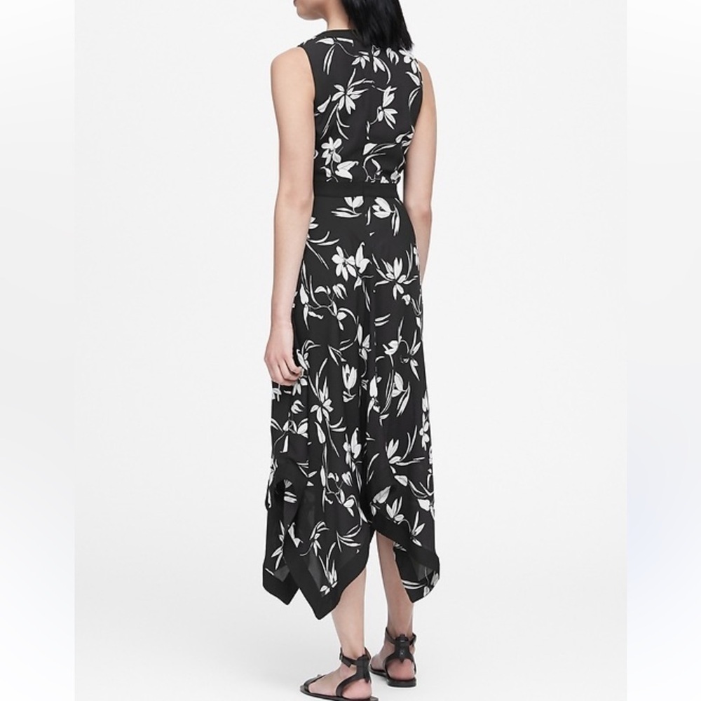 Banana Republic Black and White Handkerchief-Hem Dress - Picture 2 of 12